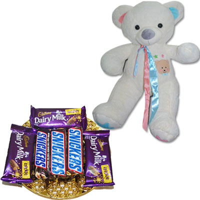 "Teddy with Chocos - Code C02 - Click here to View more details about this Product